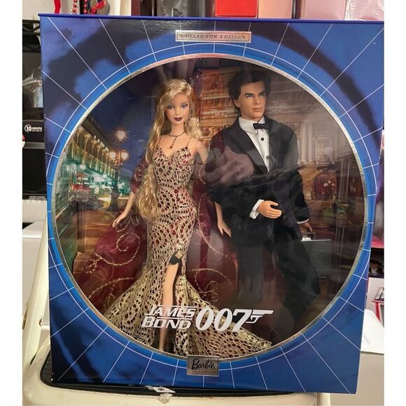 2002 Mattel JAMES BOND 007 BARBIE & KEN Collector Edition Fashion Dolls Set NEW - Picture 1 of 16
